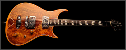 Zerberus Morpheus custom electric guitar Orange Burst stone top full front view