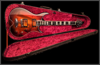 Zerberus Morpheus Cinnamon Burst custom electric guitar in red plush case