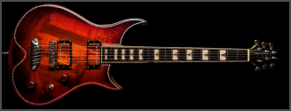 Zerberus Morpheus custom electric guitar Cinnamon Burst front view